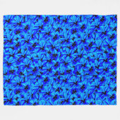 Blume mit blauer Zweitfarbe Frangipani, Fleecedecke (Vorderseite (Horizontal))
