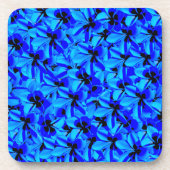 Blume mit blauer Zweitfarbe Frangipani, Getränkeuntersetzer (Vorderseite)