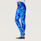 Blume mit blauer Zweitfarbe Frangipani, Leggings (Links)