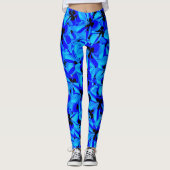 Blume mit blauer Zweitfarbe Frangipani, Leggings (Vorderseite)