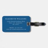 Blume mit blaugrünem Blumenrosa Gepäckanhänger (Rückseite horizontal)