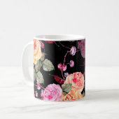 Blume mit Blume Haricot auf Kaffeetasse (Vorderseite Links)