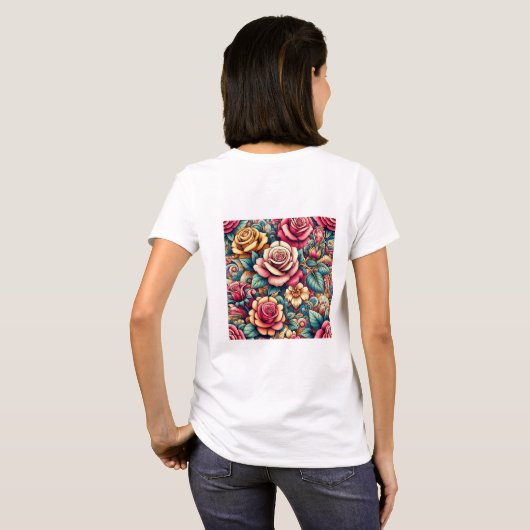 Blume mit Blumen T-Shirt (Schwarz voll)