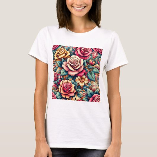 Blume mit Blumen T-Shirt (Vorderseite)