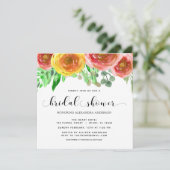 Blume mit Blumenbeeren Grünes Brautparty Einladung (Stehend Vorderseite)