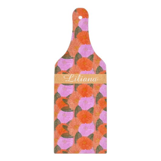 Blume mit Blumenbeeren Orange Pink Schneidebrett (Vorderseite)