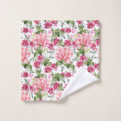 Blume mit Blumenbeeren Rose Badhandtuch Set (Waschlappen)