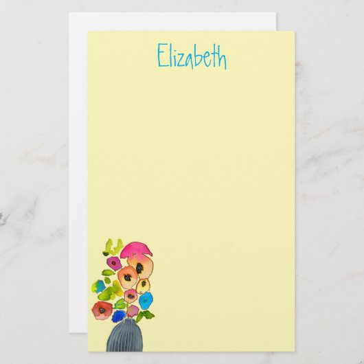 Blume mit Blumenbezug Briefpapier (Vorne/Hinten)