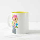 Blume mit Blumenbezug Zweifarbige Tasse (Vorderseite Links)