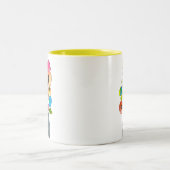 Blume mit Blumenbezug Zweifarbige Tasse (Mittel)