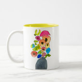 Blume mit Blumenbezug Zweifarbige Tasse (Links)