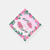 Blume mit Blumenkrebs-Blossom-Zweig-Monogramm Serviette (Ecke)