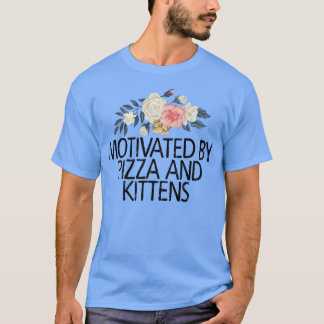 Blume mit Blumenmotiv, von Pizza und Kätzchen moti T-Shirt