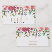 Blume mit Blumenmotiven Moderner Gold Glamour Visitenkarte (Vorne/Hinten)