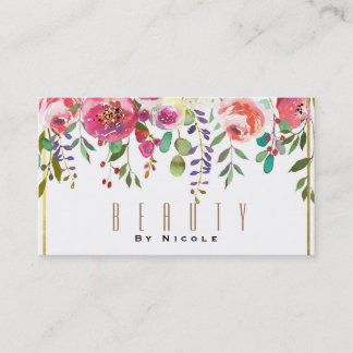 Blume mit Blumenmotiven Moderner Gold Glamour Visitenkarte