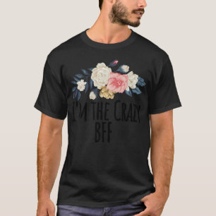 Blume mit Blumenmuster, Im verrückten BESTE FREUND T-Shirt