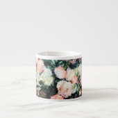 Blume mit Blumenmuster Rosa Blattfarbe Espressotasse (Vorderseite)