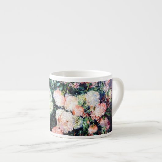 Blume mit Blumenmuster Rosa Blattfarbe Espressotasse (Vorderseite Rechts)