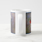 Blume mit Blumenmuster Rosa Blattfarbe Jumbo-Tasse (Rückseite)