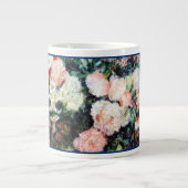 Blume mit Blumenmuster Rosa Blattfarbe Jumbo-Tasse (Vorderseite)