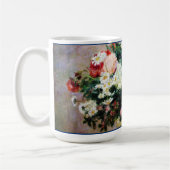 Blume mit Blumenmuster Rosa Blattfarbe Kaffeetasse (Links)