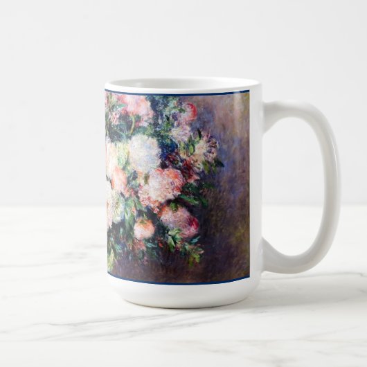 Blume mit Blumenmuster Rosa Blattfarbe Kaffeetasse (Rechts)