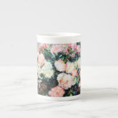 Blume mit Blumenmuster Rosa Blattfarbe Porzellantasse (Vorderseite)