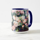 Blume mit Blumenmuster Rosa Blattfarbe Tasse (VorderseiteRechts)