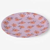 Blume mit Blumenrosa Wiederholung Muster Niedlich Pappteller (Schrägansicht)