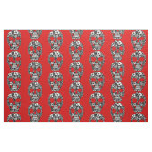 Blume mit Blumenschädel in gotischem Schwarz Stoff (Fat Quarter (45,7 x 55,9 cm))