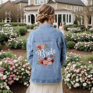 Blume mit Blumenschrift Jeansjacke