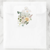 Blume mit Blumenstrauß. Quadratischer Aufkleber (Tasche)