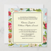 Blume mit Bow-Hochzeitsempfang Einladung (Rückseite)