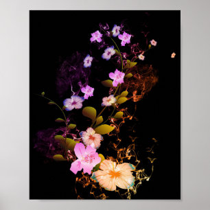 Blume mit Bränden Poster