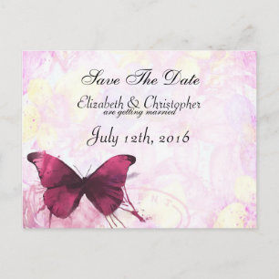 Blume mit Butterfly Save the Date Ankündigungspostkarte