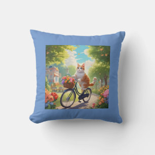 Blume mit Cat auf Fahrradkissen Kissen
