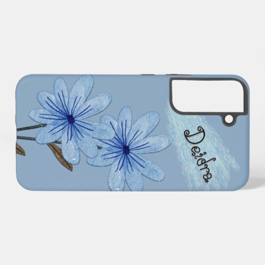 Blume mit Crayon Name Samsung Galaxy Hülle (Rückseite (Horizontal))