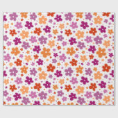 Blume mit dem Lesben-Flag Doodle Pink Red Orange Geschenkpapier (Flach)