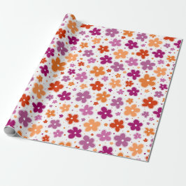Blume mit dem Lesben-Flag Doodle Pink Red Orange Geschenkpapier