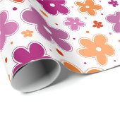 Blume mit dem Lesben-Flag Doodle Pink Red Orange Geschenkpapier (Rolleneckpunkt)