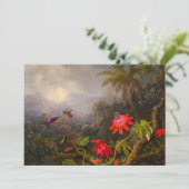 Blume mit drei Vögeln Dankeskarte (Stehend Vorderseite)