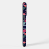 Blume mit dunkelblauem grünem Blumenrosa iPhone Hülle (Rechte Seite)