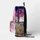 Blume mit dunkelschwarzen Linien blühen durch Wass Bedruckter Rucksack (Rechts)