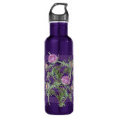 Blume mit dünner violetter Oberfläche und lila Str Edelstahlflasche (Vorderseite)