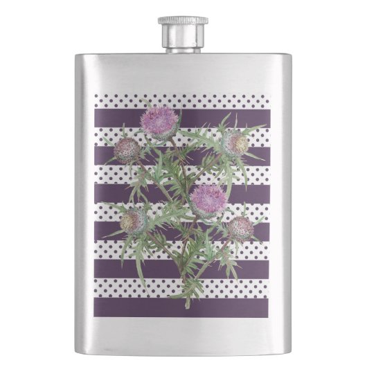 Blume mit dünnvioletter Oberfläche Flachmann (Vorderseite)