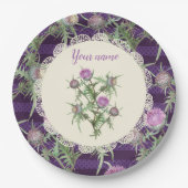 Blume mit dünnvioletter Oberfläche Pappteller (Vorderseite)