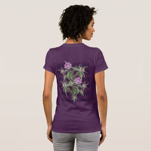 Blume mit dünnvioletter Oberfläche T-Shirt (Schwarz voll)