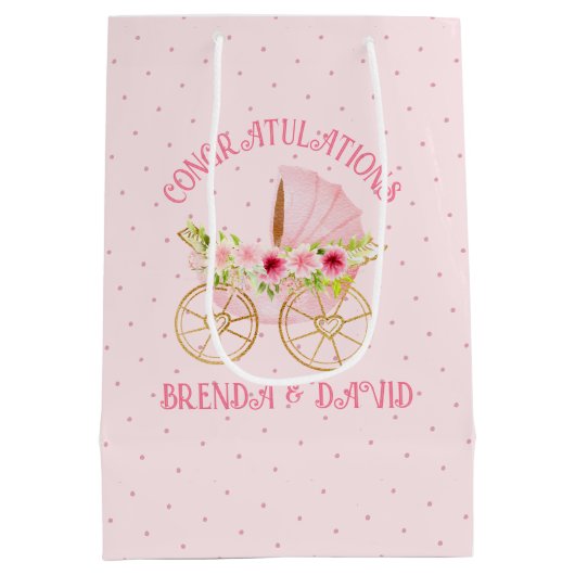 Blume mit einem mittelgroßen Geschenkbeutel Mittlere Geschenktüte (Rückseite)