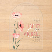 Blume mit einfachen Korallen, die eine akryllische Acryleinladungen (Vorderseite)