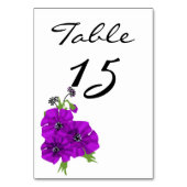 Blume mit einfachen, minimalistischen, blumenviole tischnummer (Rückseite)